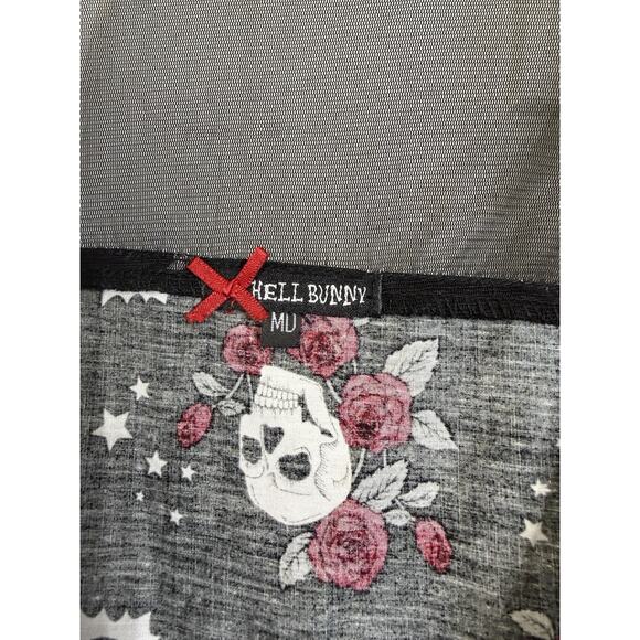 Hell Bunny Rockabilly Fit & Flare Swing Dress Skull Bats Goth Halloween Size M - Picture 3 of 3